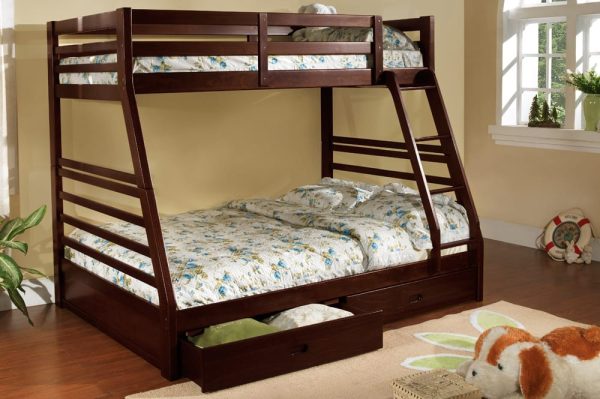 2700E_WEB_1 T0072 39″/54″ Bunk Bed-Two Drawers Espresso
