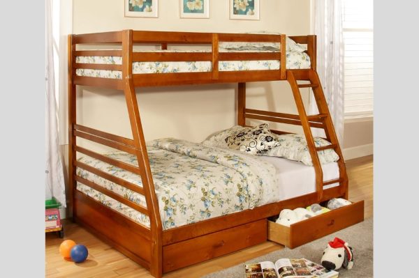 2700H_WEB T0072 39″/54″ Bunk Bed-Two Drawers Honey