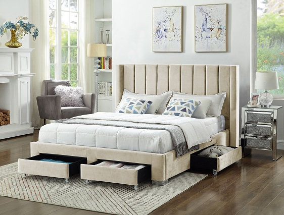 I2153 Storage Bed: Grey/Black/Creme