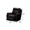 Reco Power Leather Recliner Collection: Stone/Soft Chocolate