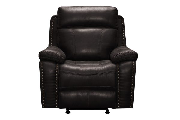 Reco Power Leather Recliner Collection: Stone/Soft Chocolate