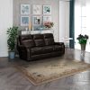 Reco Power Leather Recliner Collection: Stone/Soft Chocolate