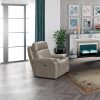 Reco Power Leather Recliner Collection: Stone/Soft Chocolate