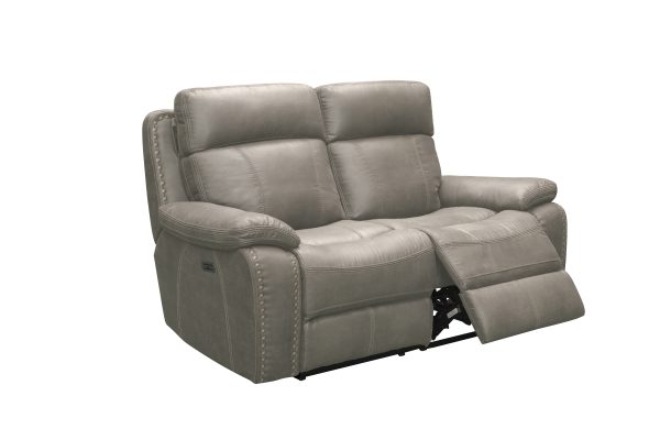 Reco Power Leather Recliner Collection: Stone/Soft Chocolate