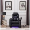 Stanley Power Leather Recliner Sofa Collection: Brown/Black