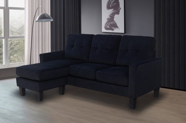 282 Perth Sectional Sofa: Black/Grey