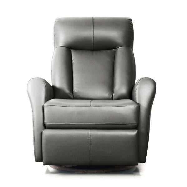 Crescent_PowerSwivelGliderRecliner_PremiumLeather_DarkGrey_Front_White Cerene Power Swivel Glider Recliner-Massage