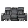 Suri Power Motion Sofa Collection: Black/Charcoal