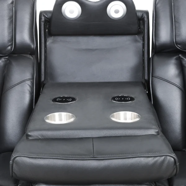 Suri Power Motion Sofa Collection: Black/Charcoal