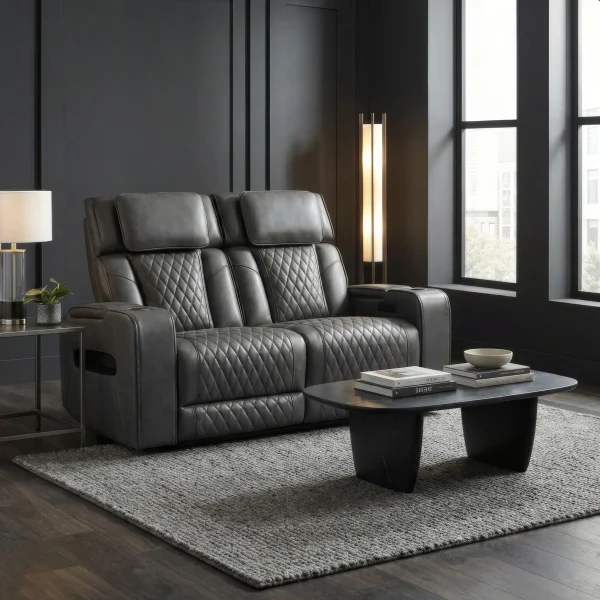 Suri Power Motion Sofa Collection: Black/Charcoal
