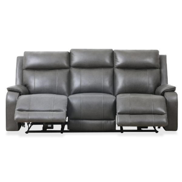 Gisele Power Motion Sofa- Charcoal/Taupe