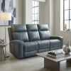Milano Power Motion Sofa: Blue/Cognac