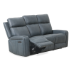 Milano Power Motion Sofa: Blue/Cognac