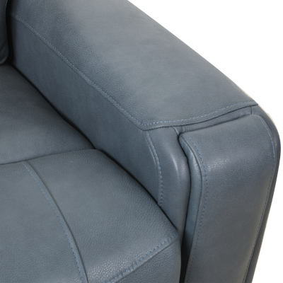 Milano Power Motion Sofa: Blue/Cognac