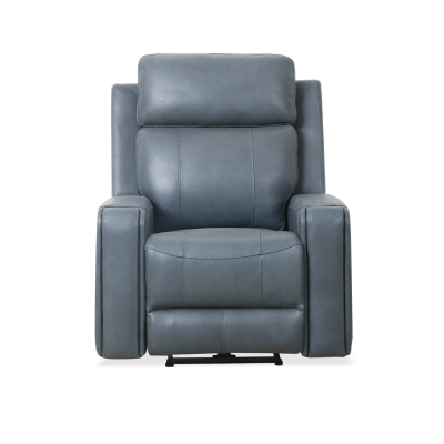 Milano Power Motion Sofa: Blue/Cognac