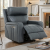 Milano Power Motion Sofa: Blue/Cognac