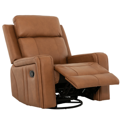 Milano Power Motion Sofa: Blue/Cognac