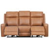 Milano Power Motion Sofa: Blue/Cognac