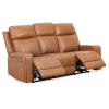 Milano Power Motion Sofa: Blue/Cognac