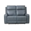 Milano Power Motion Sofa: Blue/Cognac