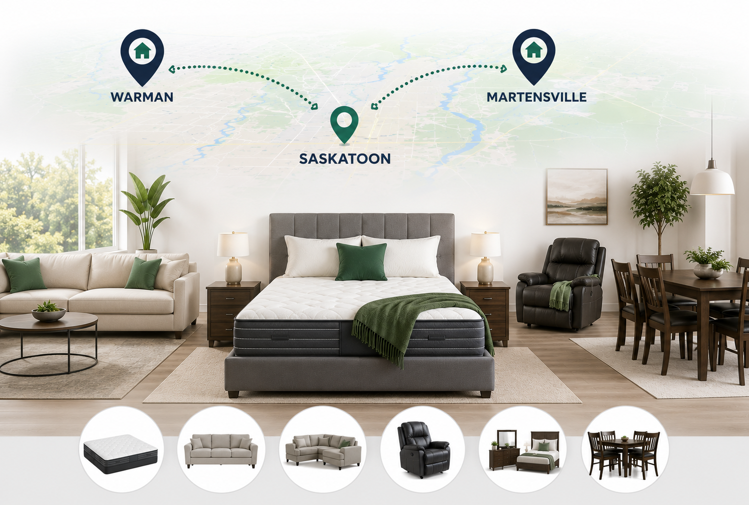 Furniture and mattress selection for Warman and Martensville customers